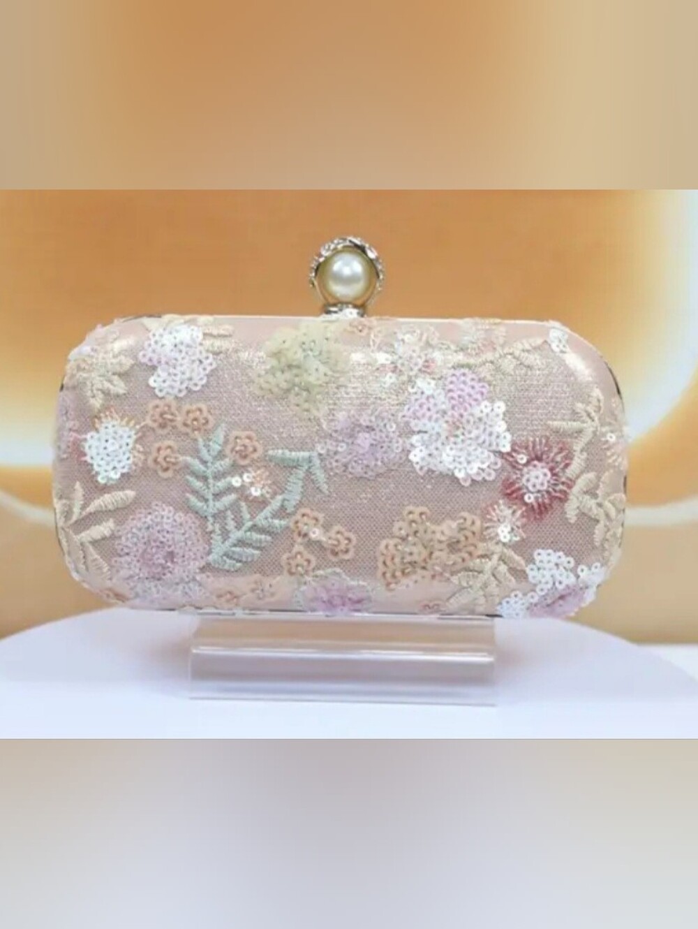 🐎NEW! Pink Floral Sequin Evening Clutch